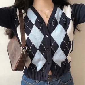 argyle button up cardigan sweater